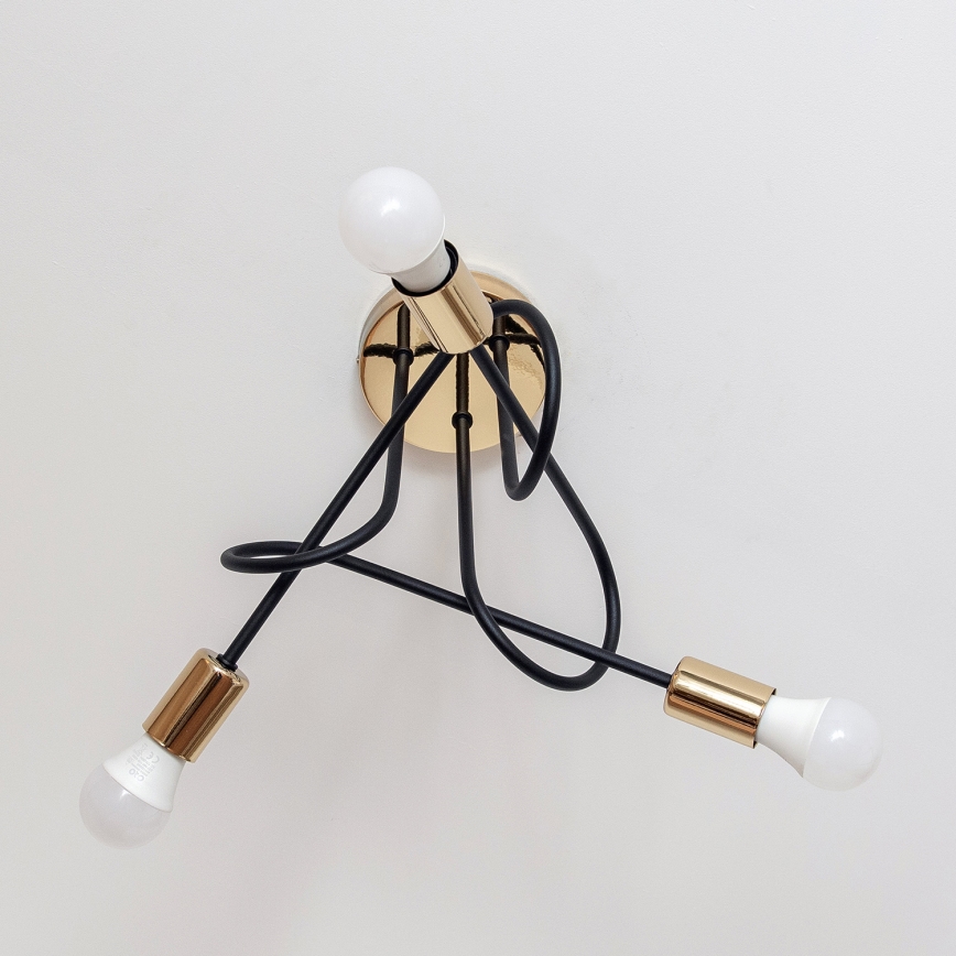 Lustre de teto de fixação à superfície OXFORD 3xE27/15W/230V, dourado/preto