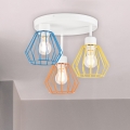 Lustre de teto de fixação em superfície AUDREY 3xE27/60W/230V multicolorido