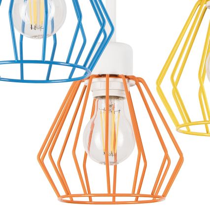 Lustre de teto de fixação em superfície AUDREY 3xE27/60W/230V multicolorido