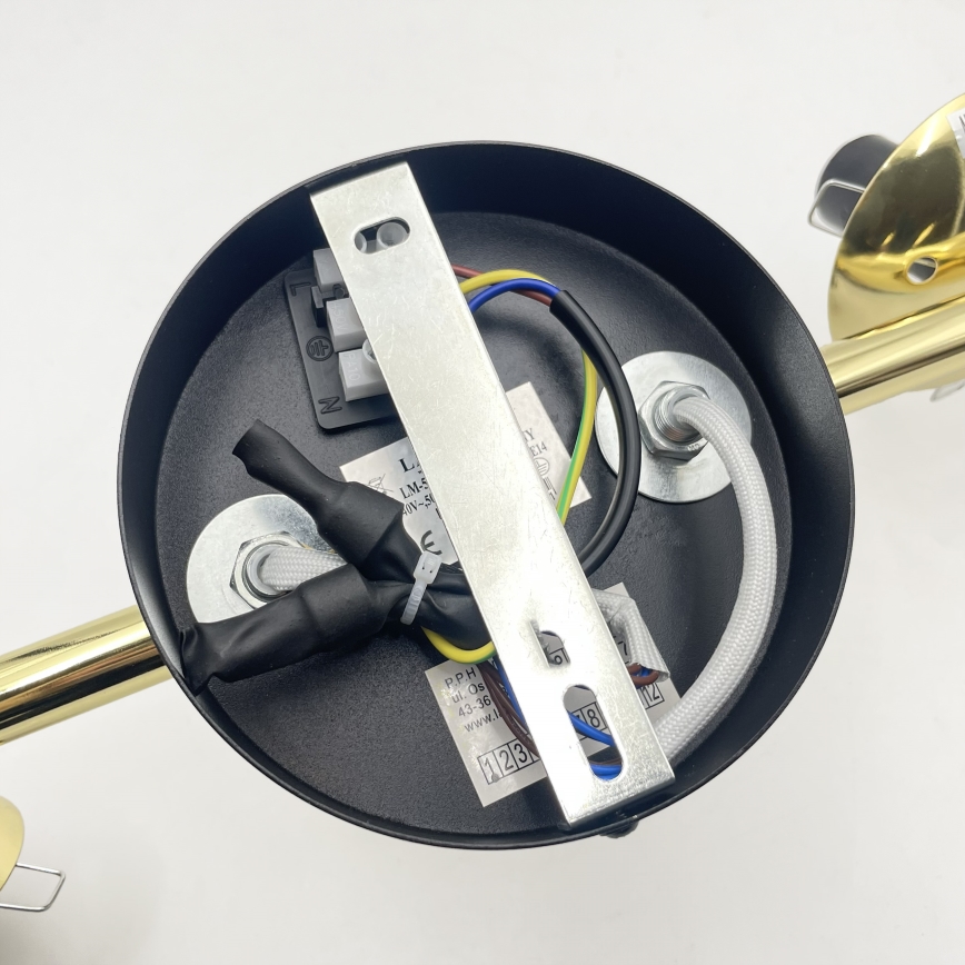 Lustre de teto de montagem em superfície AURIS 5xE14/15W/230V dourado/preto fumê/bege