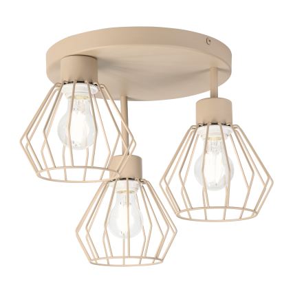 Lustre de teto de montagem superficial AUDREY 3xE27/15W/230V bege