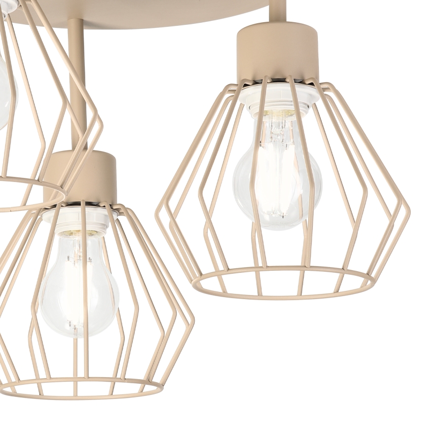 Lustre de teto de montagem superficial AUDREY 3xE27/15W/230V bege