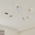Lustre de teto de montagem superficial CAMBRIDGE 6xE27/15W/230V latão/branco