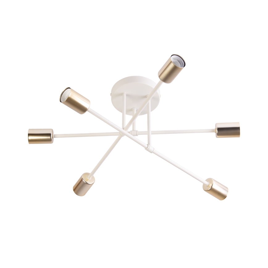 Lustre de teto de montagem superficial CAMBRIDGE 6xE27/15W/230V latão/branco