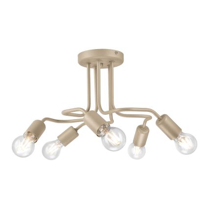 Lustre de teto de montagem superficial CHARLIE 5xE27/15W/230V bege