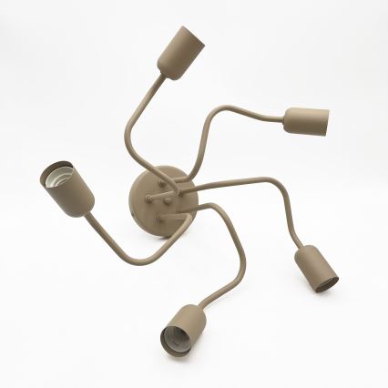 Lustre de teto de montagem superficial CHARLIE 5xE27/15W/230V bege