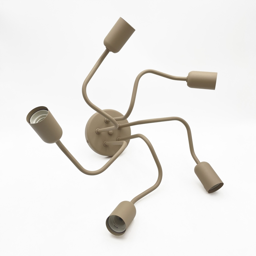 Lustre de teto de montagem superficial CHARLIE 5xE27/15W/230V bege