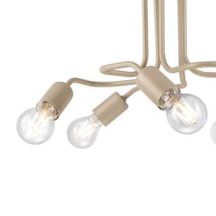Lustre de teto de montagem superficial CHARLIE 5xE27/15W/230V bege