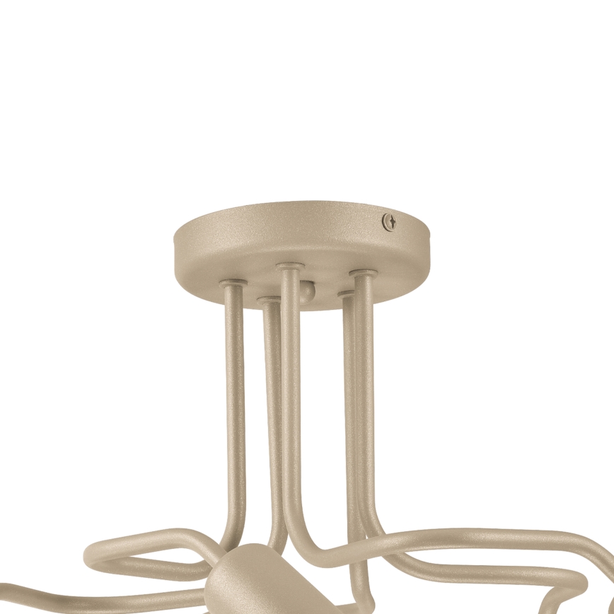 Lustre de teto de montagem superficial CHARLIE 5xE27/15W/230V bege