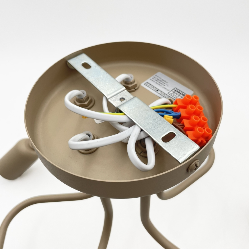 Lustre de teto de montagem superficial CHARLIE 5xE27/15W/230V bege
