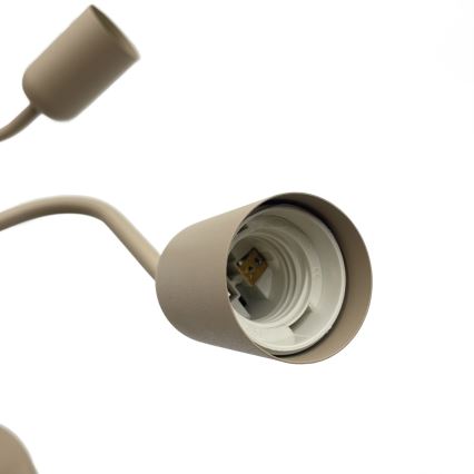 Lustre de teto de montagem superficial CHARLIE 5xE27/15W/230V bege
