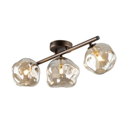 Lustre de teto de montagem superficial LAVA 3xG9/8W/230V bronze/bege fumê