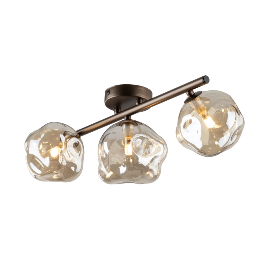 Lustre de teto de montagem superficial LAVA 3xG9/8W/230V bronze/bege fumê