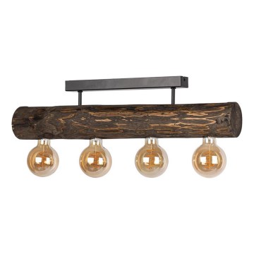 Lustre de teto de montagem superficial TRABO 4xE27/60W/230V pinho