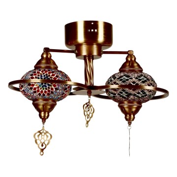 Lustre de teto de montagem superficial YENI 2xE27/40W/230V bronze