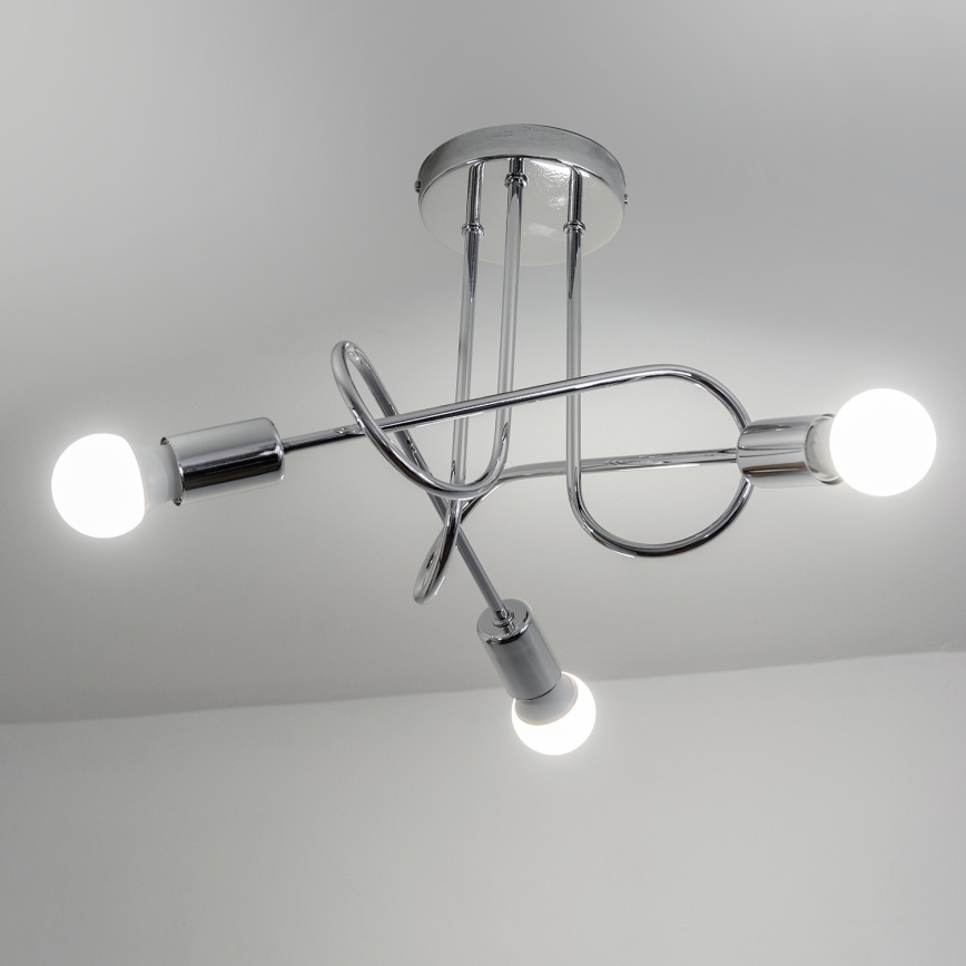 Lustre de teto de sobrepor OXFORD 3xE27/15W/230V cromado brilhante