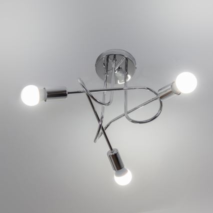 Lustre de teto de sobrepor OXFORD 3xE27/15W/230V cromado brilhante