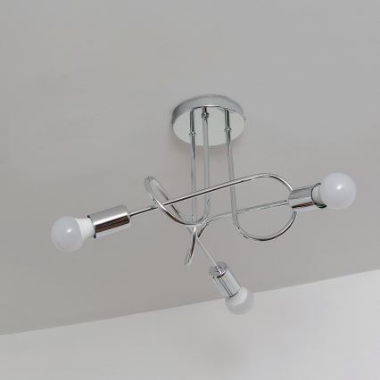 Lustre de teto de sobrepor OXFORD 3xE27/15W/230V cromado brilhante