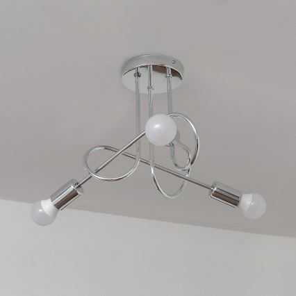 Lustre de teto de sobrepor OXFORD 3xE27/15W/230V cromado brilhante