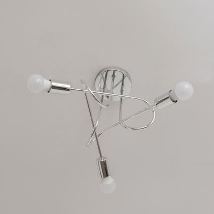 Lustre de teto de sobrepor OXFORD 3xE27/15W/230V cromado brilhante