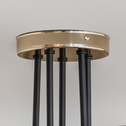 Lustre de teto de sobrepor OXFORD 5xE27/15W/230V dourado/preto