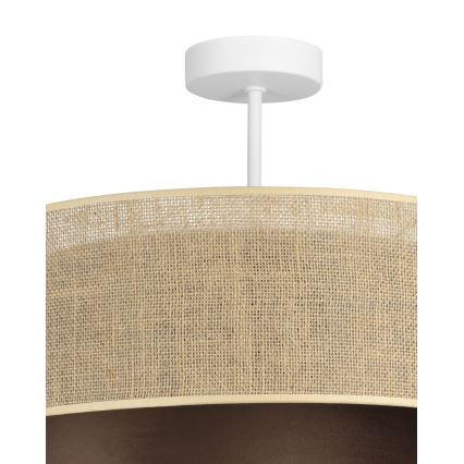 Lustre de teto de sobrepor SARTA 1xE27/60W/230V diâmetro 45 cm castanho/juta