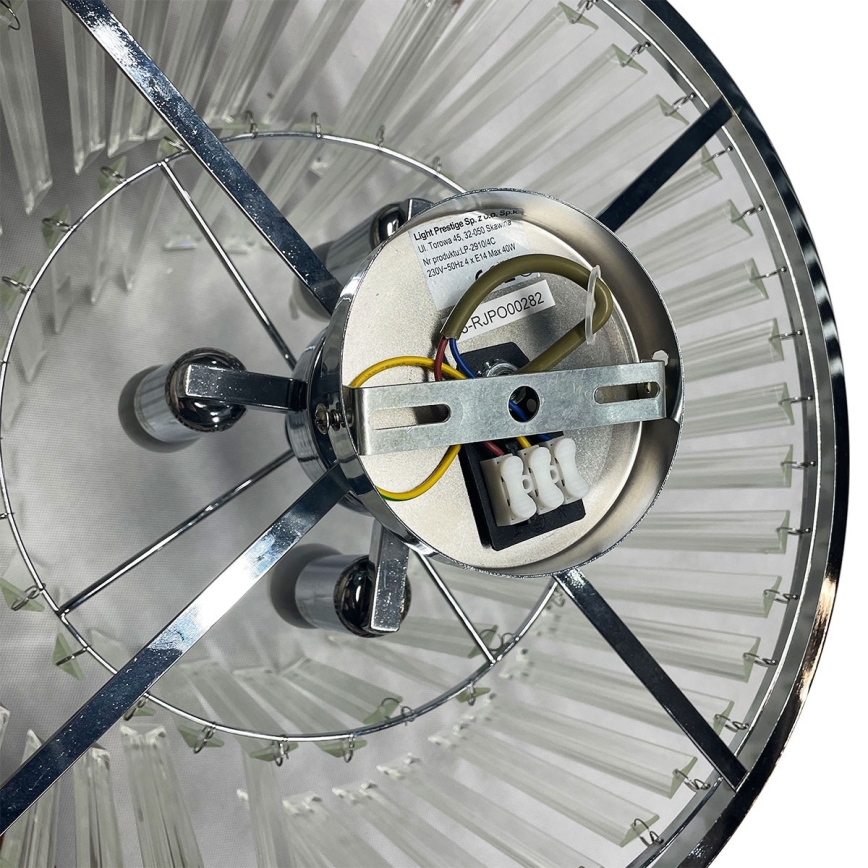 Lustre de teto de sobrepor VETRO 4xE14/40W/230V cromado brilhante