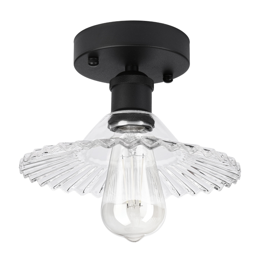 Lustre de teto de superfície TRISH 1xE27/15W/230V preto/transparente