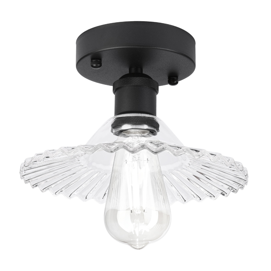 Lustre de teto de superfície TRISH 1xE27/15W/230V preto/transparente