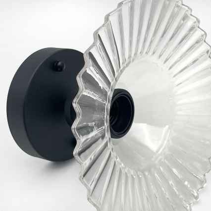 Lustre de teto de superfície TRISH 1xE27/15W/230V preto/transparente