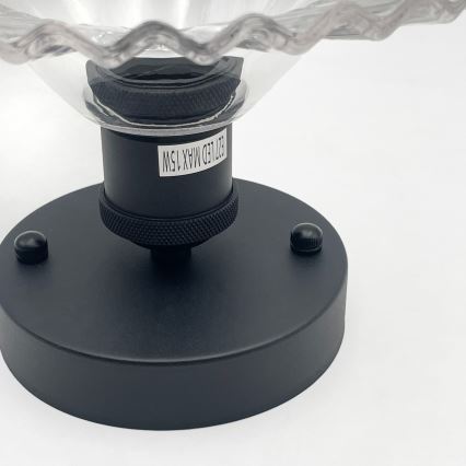 Lustre de teto de superfície TRISH 1xE27/15W/230V preto/transparente