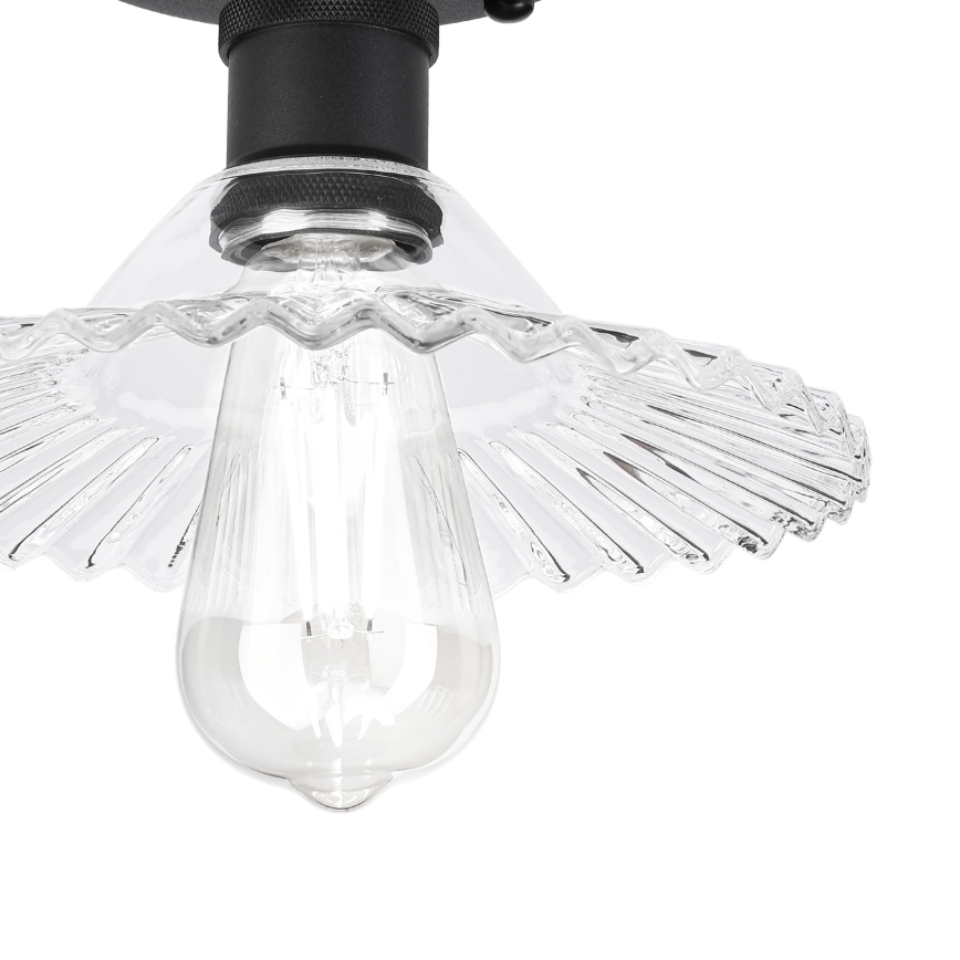 Lustre de teto de superfície TRISH 1xE27/15W/230V preto/transparente