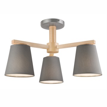 Lustre de teto ELLIE 3xE27/60W/230V cinza/bétula