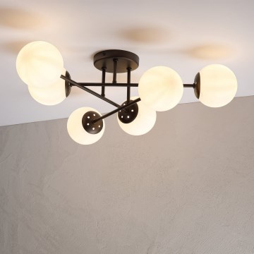 Lustre de teto fixo MALENA 6xE14/5W/230V castanho/branco