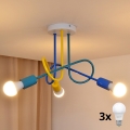 Lustre de teto infantil LED OXFORD 3xE27/15W/230V