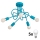 Lustre de teto infantil OXFORD 5xE27/15W/230V azul