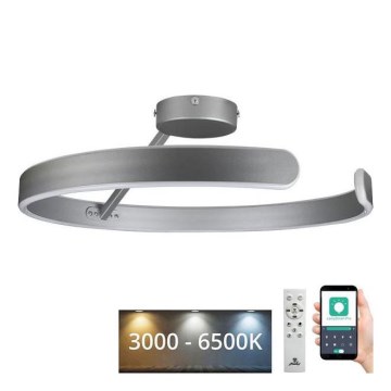 Lustre de teto LED dimmerizável LED/72W/230V 3000-6500K cromo fosco + controlo remoto