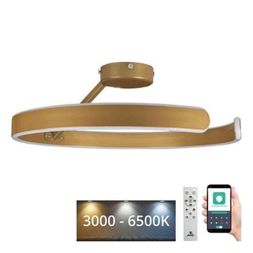 Lustre de teto LED dimmerizável LED/72W/230V 3000-6500K dourado + controlo remoto