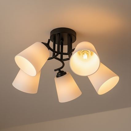 Lustre de teto PAFOS 5xE27/15W/230V, preto