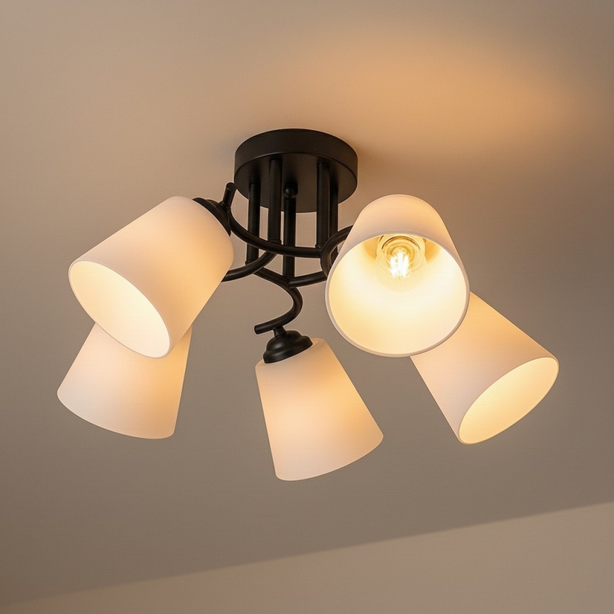 Lustre de teto PAFOS 5xE27/15W/230V, preto