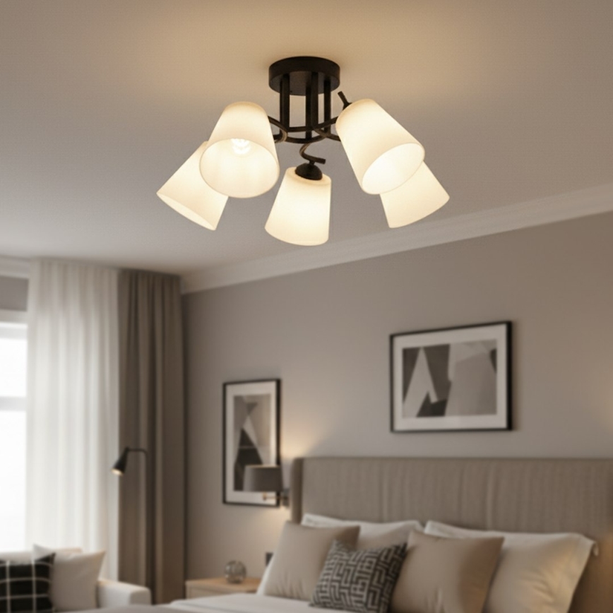 Lustre de teto PAFOS 5xE27/15W/230V, preto