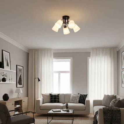 Lustre de teto PAFOS 5xE27/15W/230V, preto