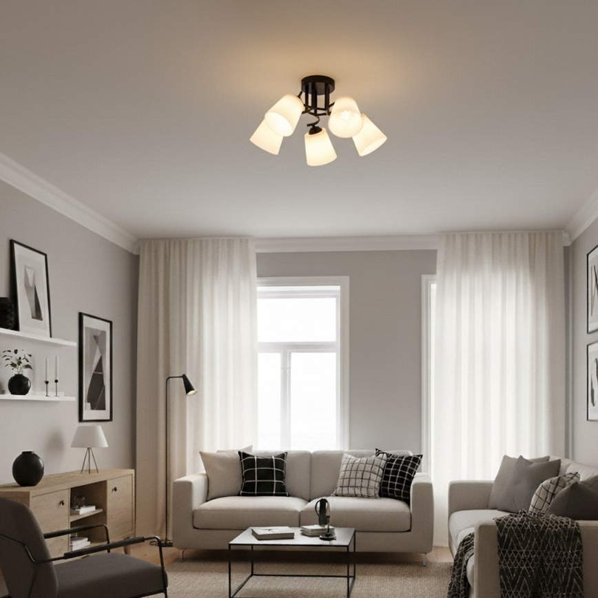 Lustre de teto PAFOS 5xE27/15W/230V, preto