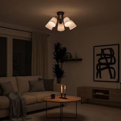 Lustre de teto PAFOS 5xE27/15W/230V, preto