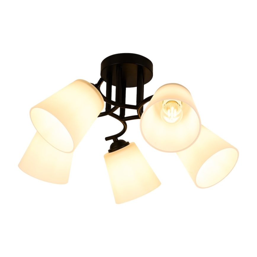 Lustre de teto PAFOS 5xE27/15W/230V, preto