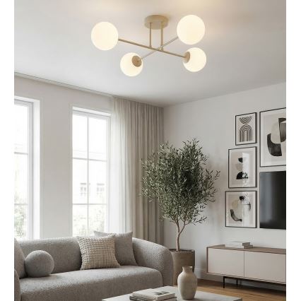 Lustre de teto ROMA 4xE14/10W/230V bege