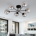 Lustre de teto ROMA 6xE14/10W/230V preto/fumê