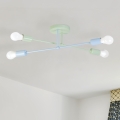 Lustre de teto sobreposto CAMBRIDGE 4xE27/15W/230V verde/azul