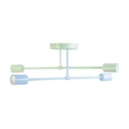 Lustre de teto sobreposto CAMBRIDGE 4xE27/15W/230V verde/azul