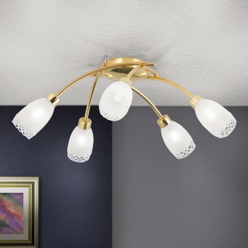 Lustre de teto sobreposto CARLA 5xG9/28W/230V dourado